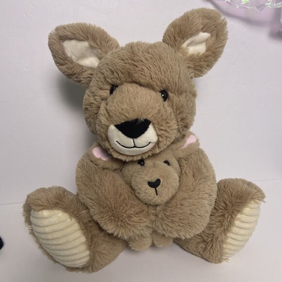 Hug me Mother Kangaroo Nestling Baby Walgreens 14” Pink Baby Ears Soft Brown Fur - Picture 1 of 9